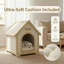 Niche pour chien d'intérieur moderne en bois avec coussin - Mobilier élégant pour petits chiens et chats