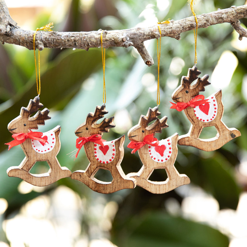 Adorables décorations de Noël en bois de cerf faites à la main Ophelia & Co. 