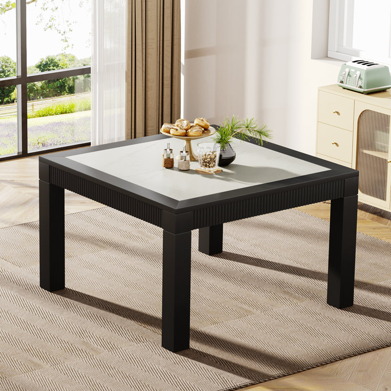 47-Inch Faux Marble Square Dining Table