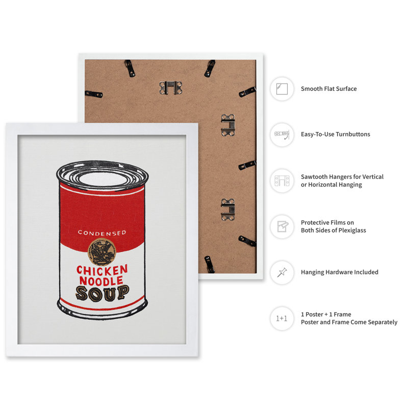 Soupe de poulet et nouilles Campbell's, Affiche, Encadrement blanc, H 08 po x l 10 po