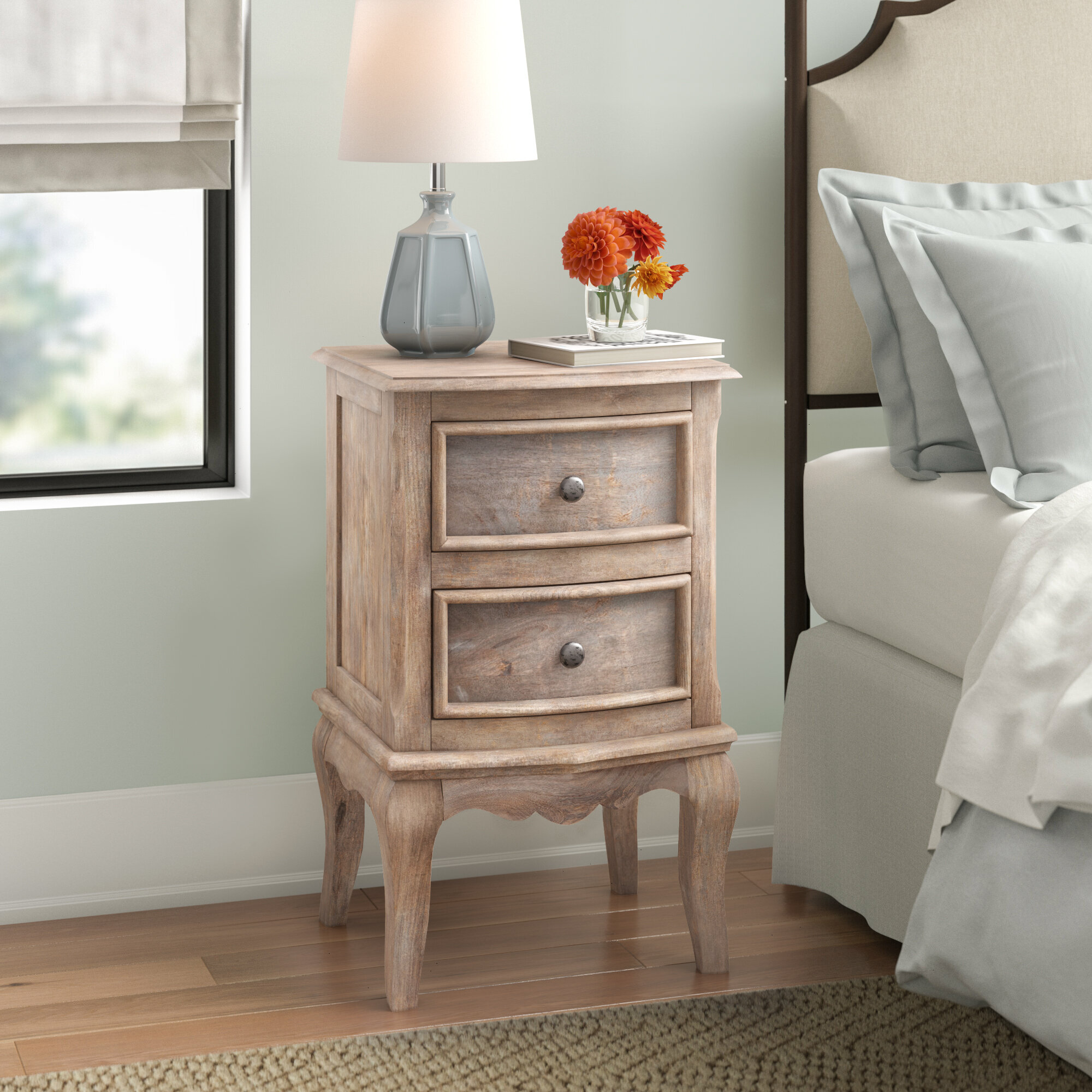 Three Posts Burg Solid Wood Bedside Table & Reviews | Wayfair.co.uk