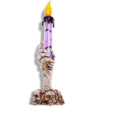 Bougie d'Halloween à DEL sans flamme, lampe de table squelette effrayante à piles