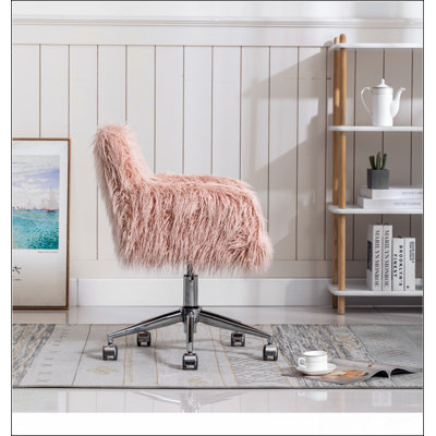 Chaise de bureau moderne en fausse fourrure, chaise moelleuse