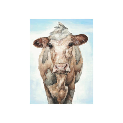 Watercolor Bovine Painting by Beverly Fuller