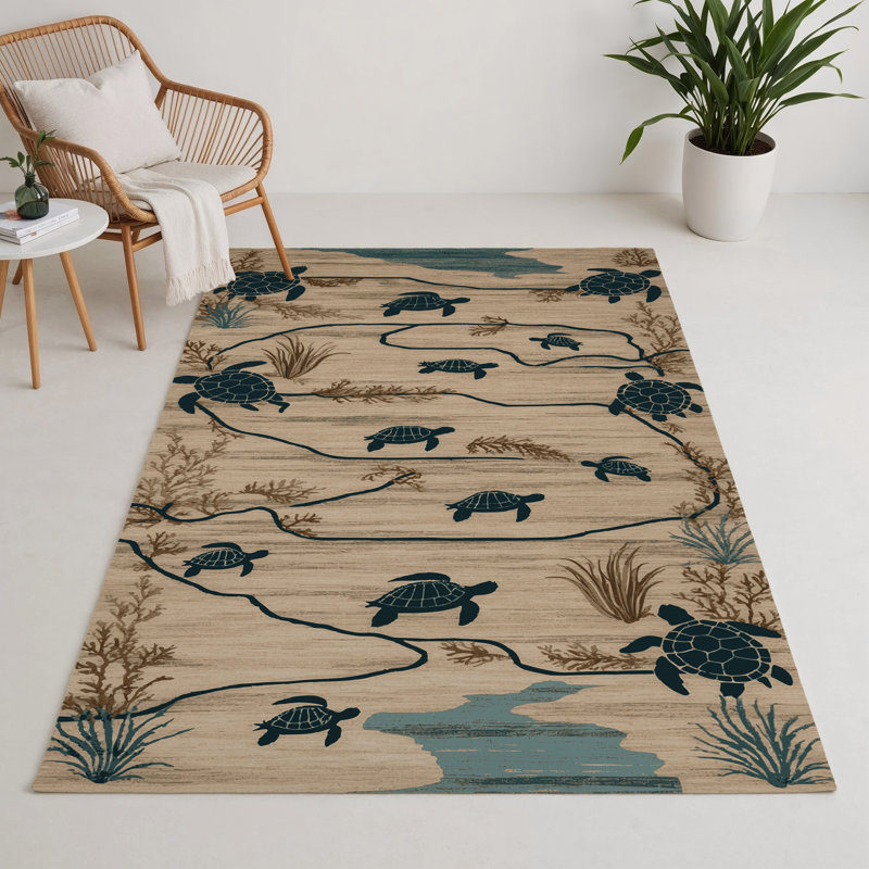 Tapis d'intérieur et d'extérieur brun Nature, Rectangle 5 pi x 7 pi