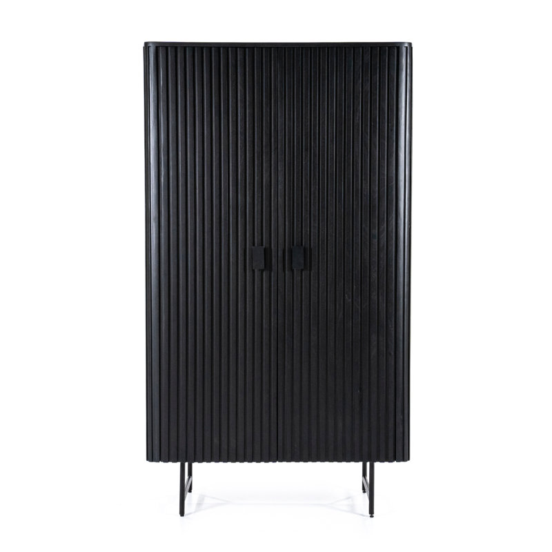 Remi Solid Wood Accent Cabinet, Black