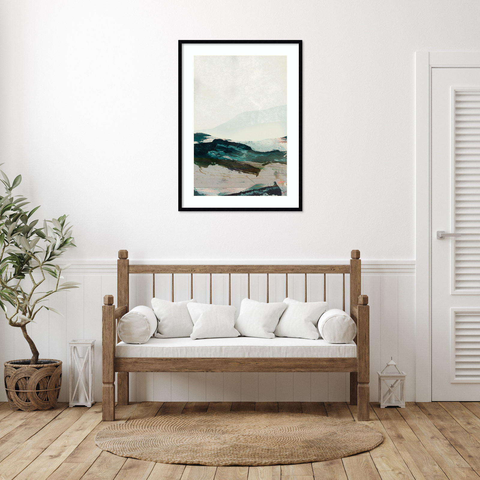 Cleve "Mountains No. 2" Print, Black Framed, 41" H x 30" W