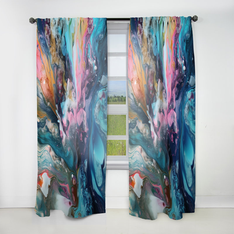 Turquoise sarcelle - Symphonie turquoise - Rideau moderne - Velours obscurcissant - 1 panneau, L 52 po x L 84 po