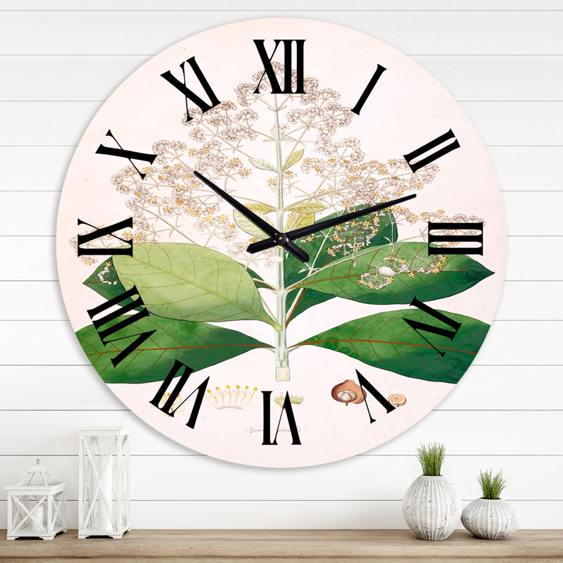 Vintage London Plants III - horloge murale maison de campagne, Grand