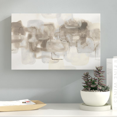 « neutral stacking iii white », reproduction de peinture à l’acrylique sur toile tendue