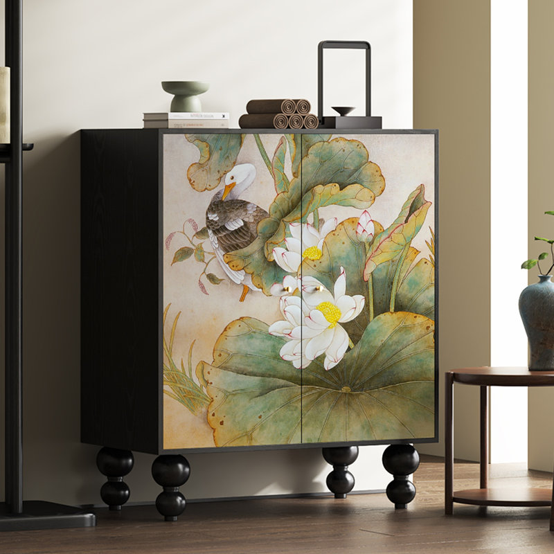 Armoire décorative en bois massif avec rangement pour chaussures