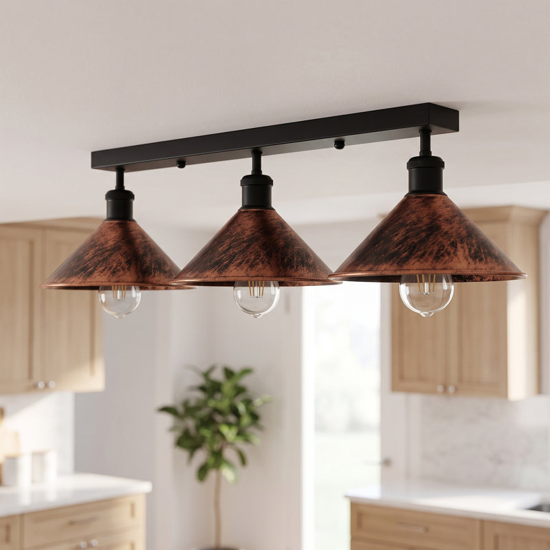 Menoher Flush Mount, Yes, Rustic Red