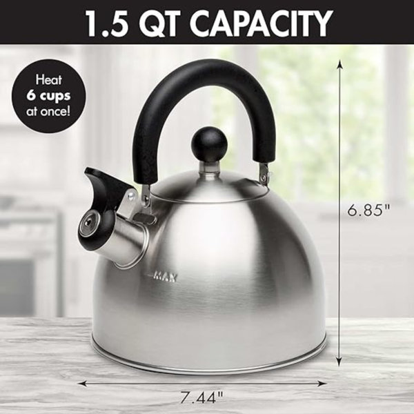 Ovente Cleo 1.7 Quarts Stainless Steel Electric Tea Kettle & Reviews