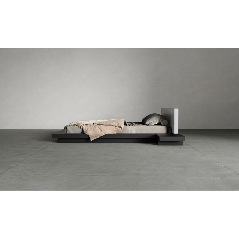 Upholstered Storage Bed, King, Wenge/Pearl Gray Fabric