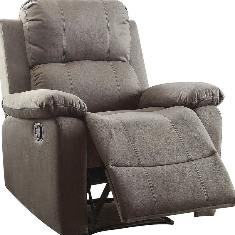 Fauteuil inclinable en microfibre polie, Brun