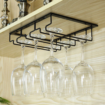 Tilley Hanging Wine Glass Rack in Black