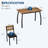 5-Piece Dining Set, Dining Table Set for 4, Table & Chair Set for Home, Apartment w/ 4 Chairs, Padded Seats & Backrests, Metal Frame, Space-Saving Design, Smooth Easy-to-Clean Surface-53484295-53484293