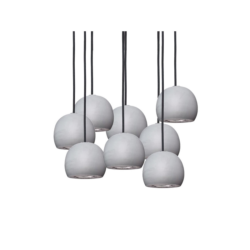 8 - Light Chandelier, 48 H x 24" W x 24" D, Black, Gray/Silver