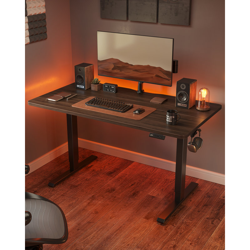 Electric Standing Desk, Height Adjustable Sit Stand Desk, Black, 48" W x 24" D
