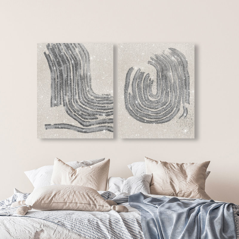 Two Spaces Set Canvas Abstract Print by Oliver Gal, Black Frame, 16 x 20, 30"H x 36"W, Gallery Wrapped