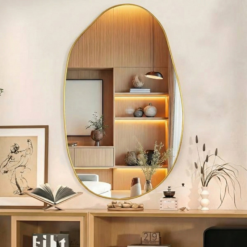 Miroir de forme irrégulière, miroir mural asymétrique moderne