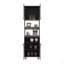 Garde-manger avec 5 tablettes et 4 portes, noir, gris clair