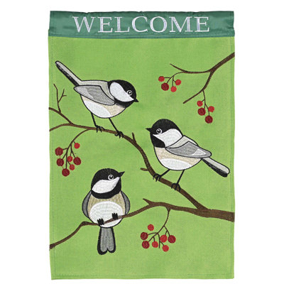 Drapeau Welcome Chickadee 29 x 42