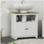Armoire de salle de bain encastrée de style campagnard, avec armoire de rangement avec double porte et tablette de rangement