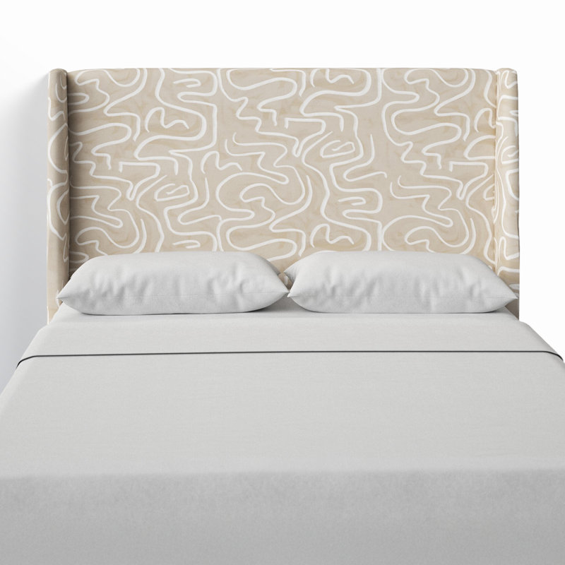 Stickland Upholstered Headboard, Queen, Evelyn Natural Oga