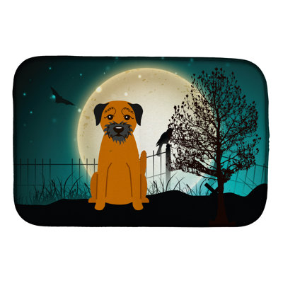 Tapis de séchage terrier à bordure halloween