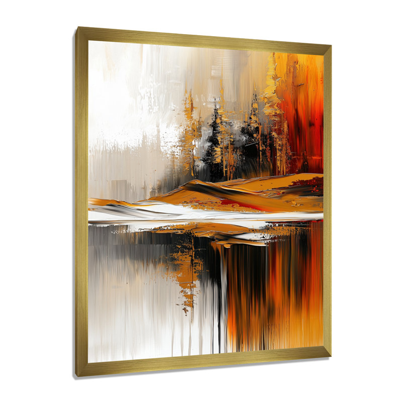 Olajide - paysages, impressions sur toile, H 20 po x l 12 po, Reproduction encadrée d'une seule photo, Doré