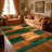 Emerald Abstract Tribal carpet-easy to clean, machine-washable, soft and comfortable; suitable for door mats, kitchens, living rooms, bedrooms, corridors, and laundry areas. Easy to clean, durable carpet for home decoration.-1985357530