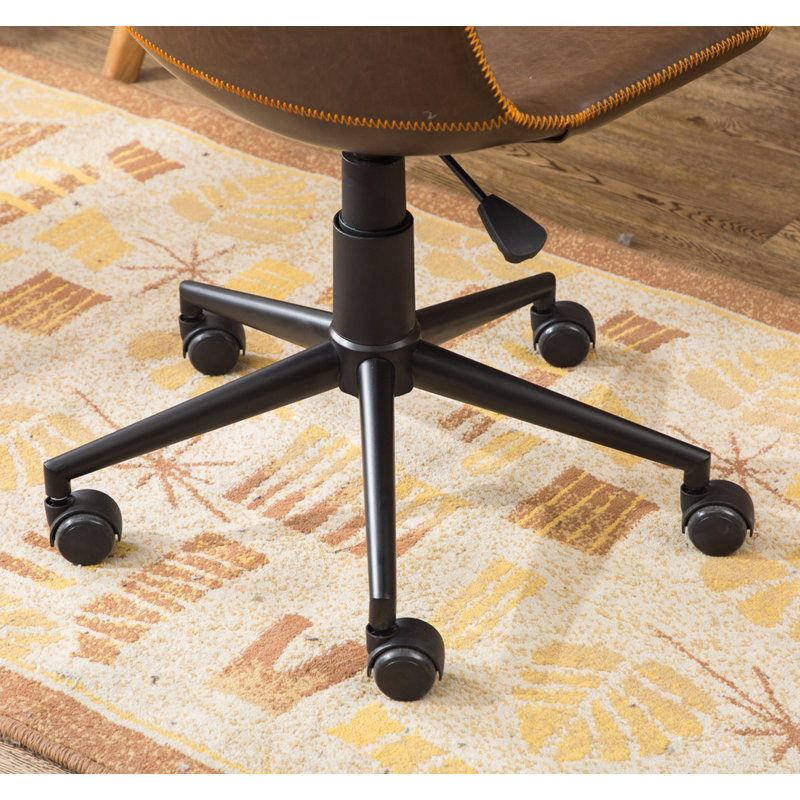 Chaise de bureau pivotante en faux cuir 360, Brun