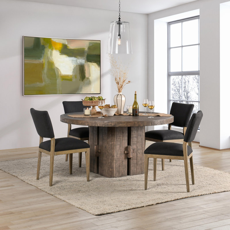 Drexler Armino 60" Solid Wood Dining Table, Gray
