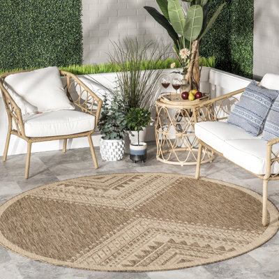 Alsie Southwestern Geometric Power Loomed Indoor/Outdoor Patio Rug