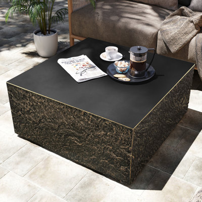 28'' Magnesium Oxide Outdoor Coffee Table with Vintage Finish
