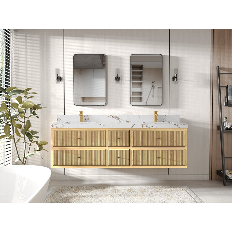 Ensemble de meuble-lavabo double 72 po Sonoma, Brun Viola