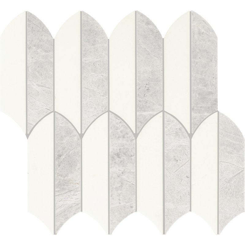 Daltile Eclessia Marble Natural Stone Feather Mosaic Polished (10 PCS Per Carton) (10.10 SQFT Per Carton), Pacifica Blend