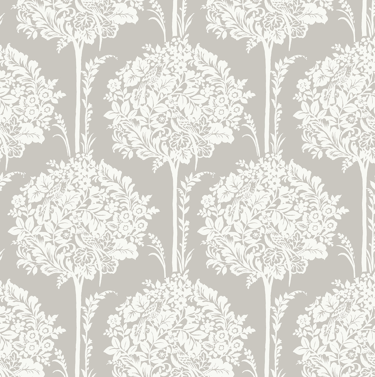Erelina Floral Wallpaper, Gray