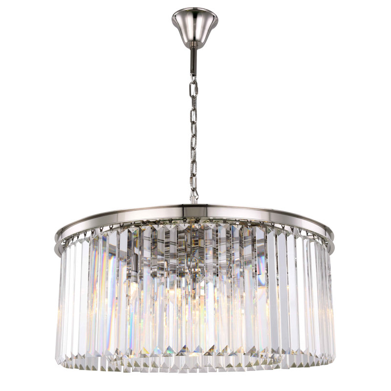 Yazmin 8 - Light Crystal Pendant, Clear, Polished Nickel