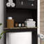 Armoire de rangement moderne en bois au-dessus de la toilette pour la maison et la salle de bain