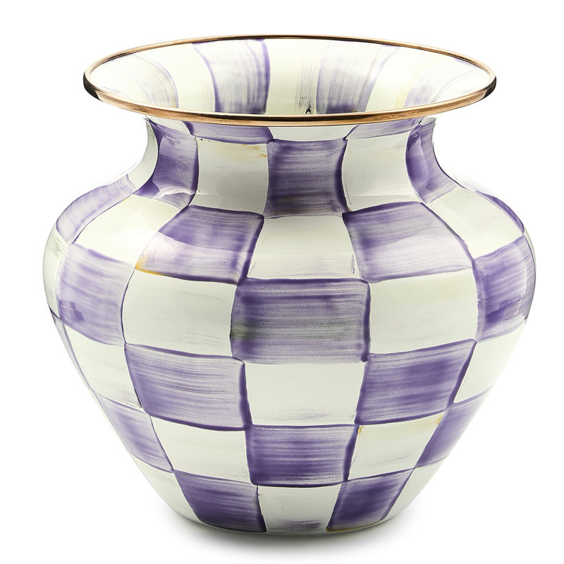 Violet Check Vase