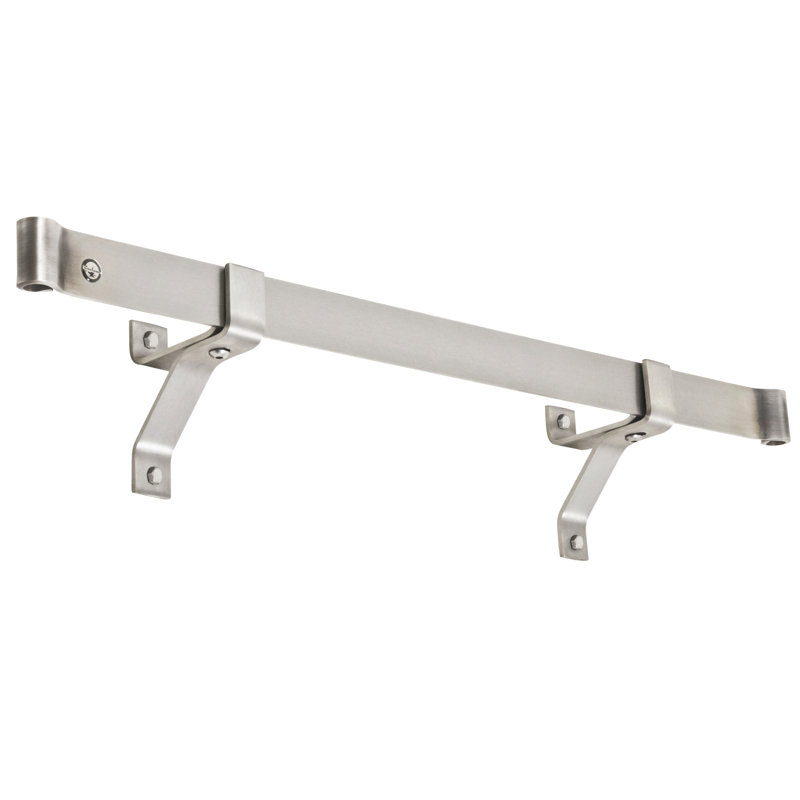 Handcrafted Rolled End Bar, 4" Wall Brackets, 4.75" H x 36" W x 6.25", Stainless Steel