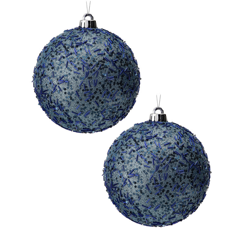 Balle vp 150mm perlée / scintillante, H 6 po x l 6 po x P 6 po, Bleu minuit