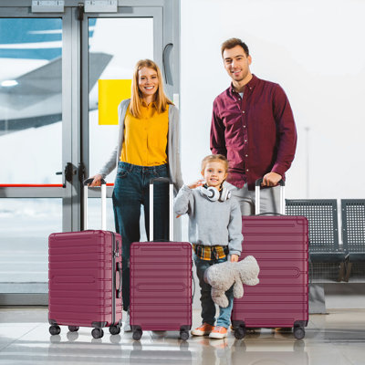 3 Piece Hardshell Luggage Set, 20/24/28 Inch Suitcases with Wheels