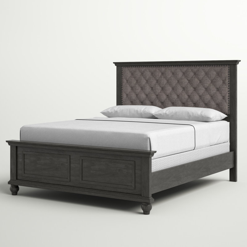 Durand Upholstered Standard Bed, Gray, King