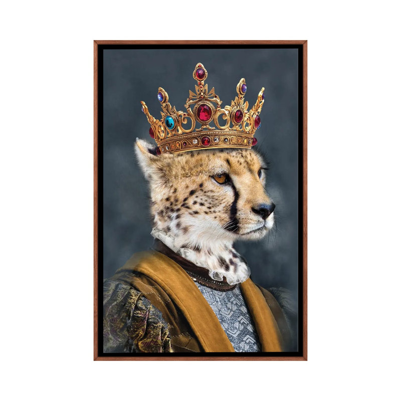 Cheetah King 1 Piece Wall Art on Canvas, 66.04 cm H x 45.72 cm W x 4.445 cm D, Classic Wood