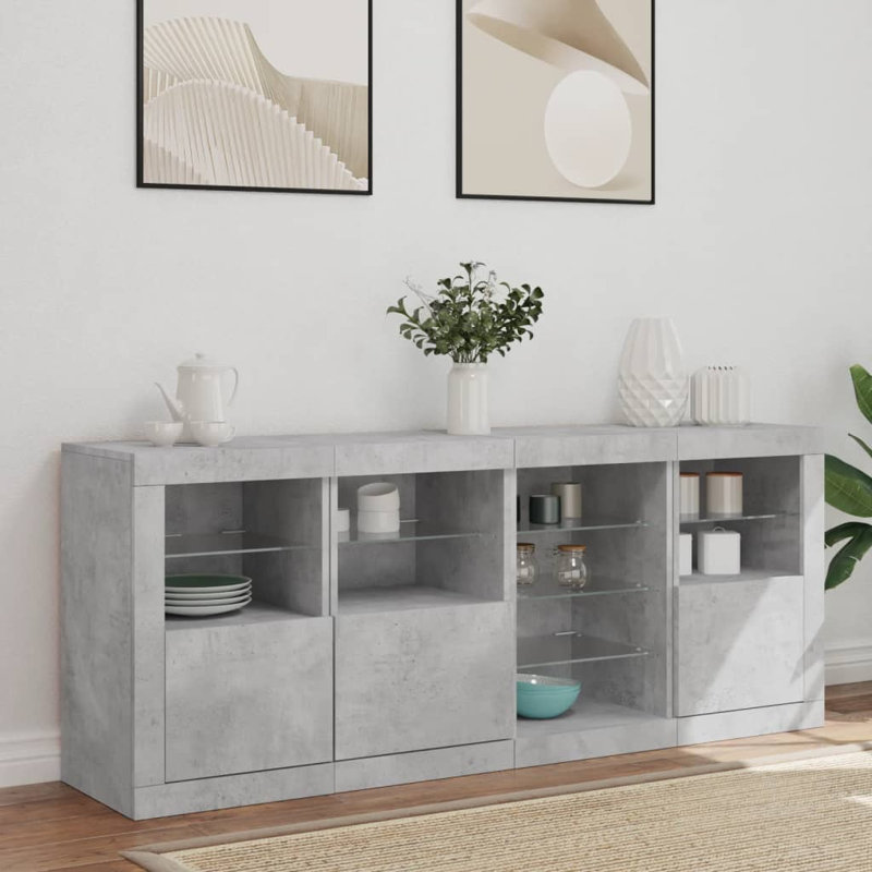 Azarea 164cm Sideboard, Concrete Grey
