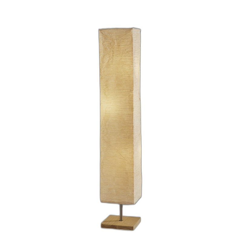 Lampe sur pied colonne 57 po Herlong, Jaune, Or