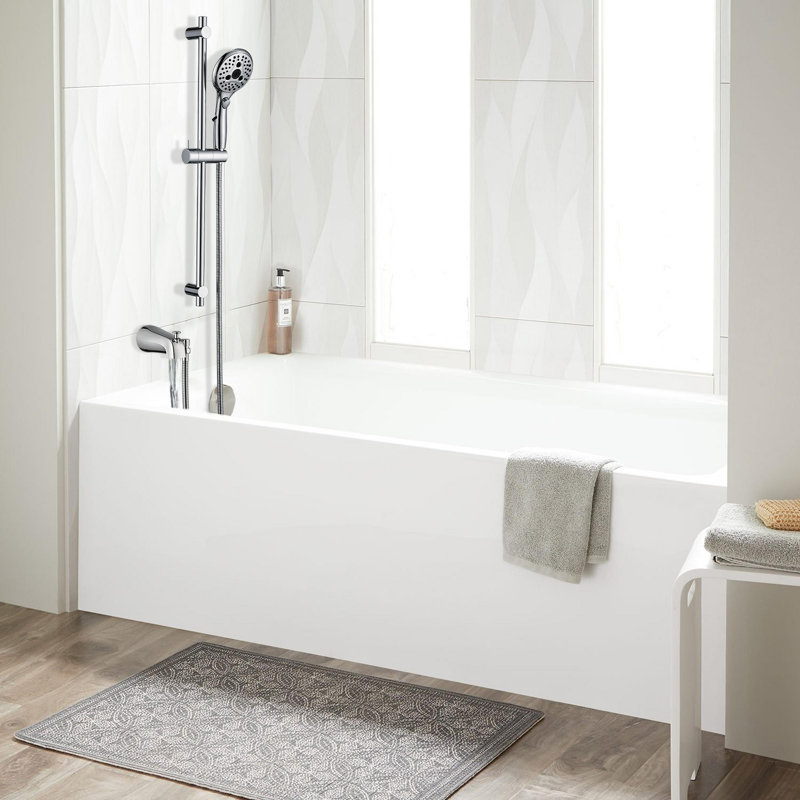 Ensemble de douchette à main 6 fonctions avec inverseur de baignoire et barre coulissante réglable